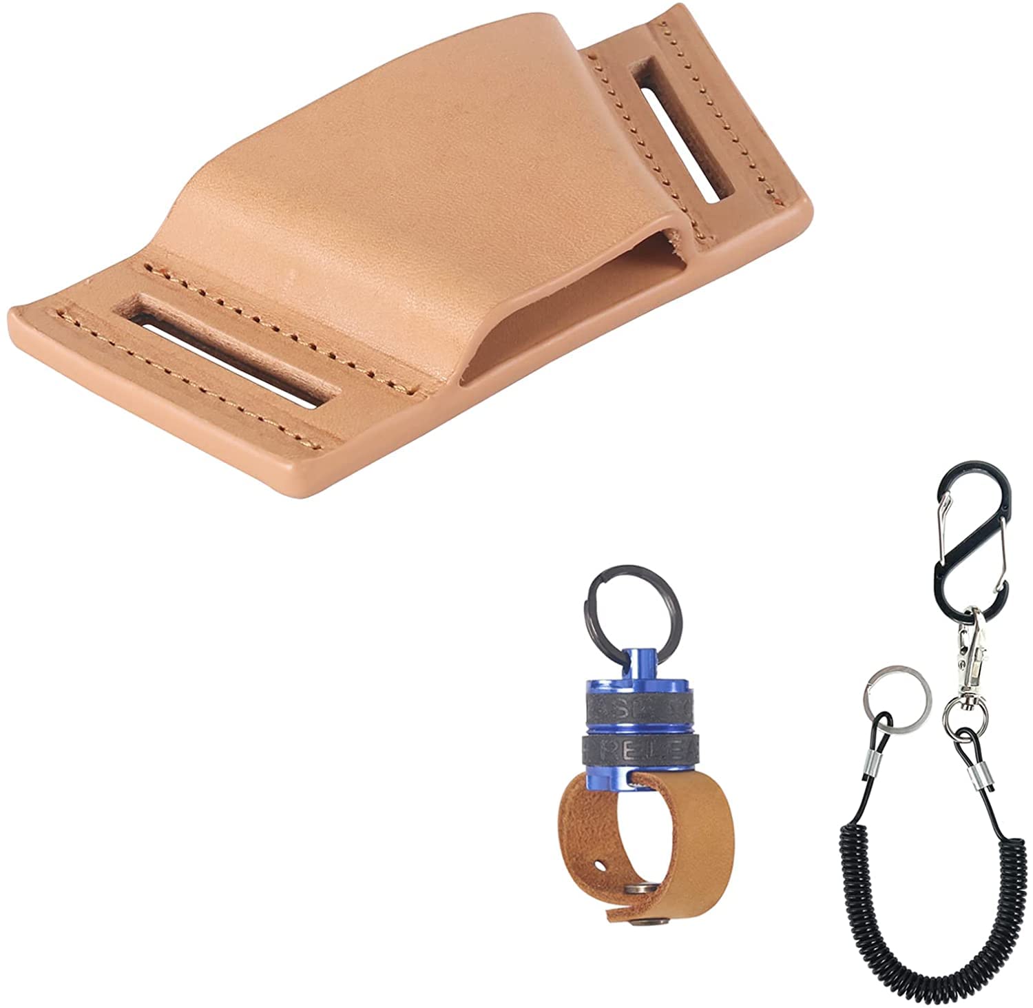 Maxcatch Fishing Net Holder Belt-on Landing Net Leather Net Holster (Fishing Net Holder+ Magnetic Net Release)