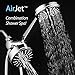 AirJet-500 3-in-1 High Pressure 34-setting Luxury Shower Combo with High-Velocity Flow Accelerator(TM) for More Power with Less Water! Extra-long 6 foot Stainless Steel Hose. All-Chrome Finish