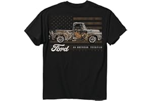 BUCK WEAR Ford Pickup Truck Camo Flag T-Shirt American Tradition Since 1903