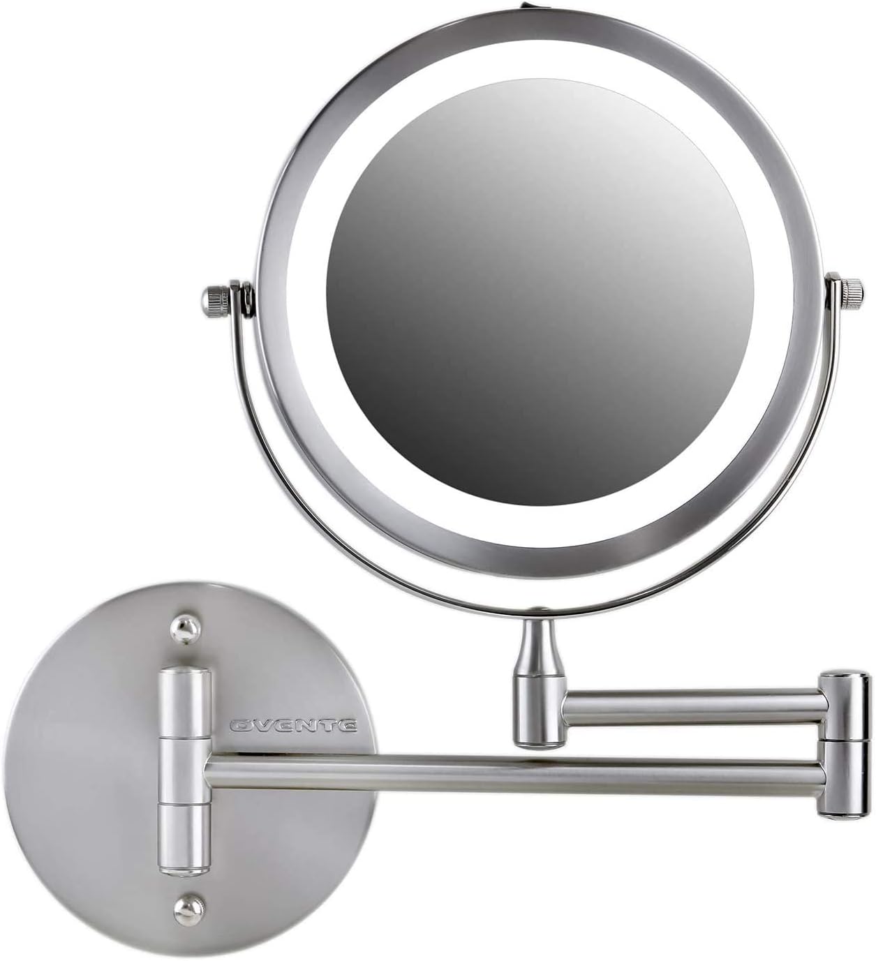 Cordless LED Wall Mounted Makeup Mirror with 1X/10X Magnification,Bt