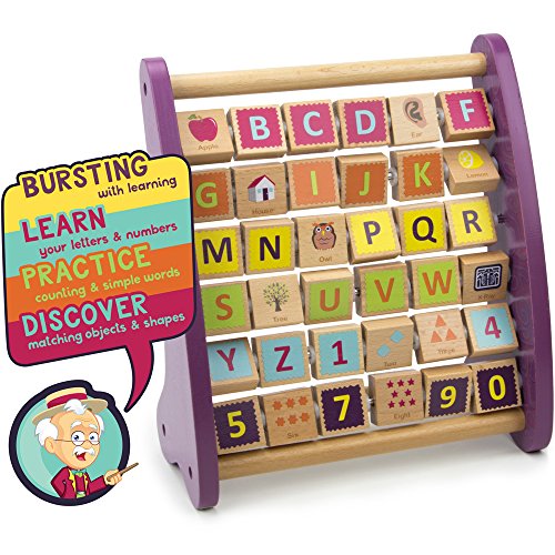 image for Professor Poplar's Amazing Alph-Abacus Wooden Learning Toy, 36-Tile Ed