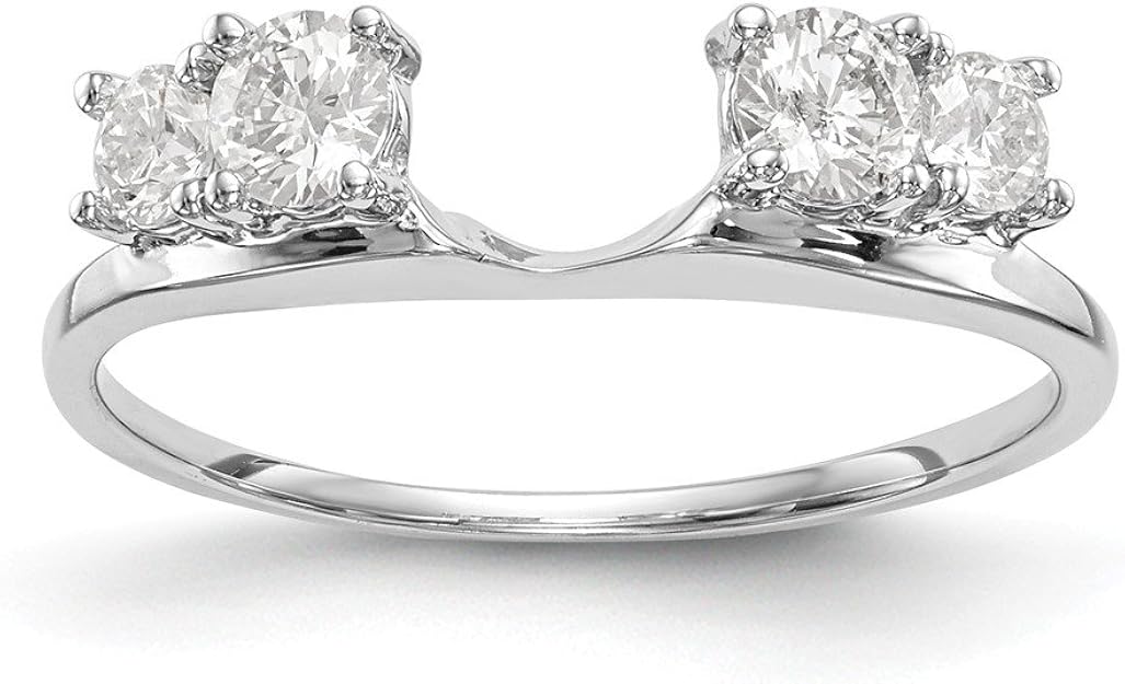 14k White Gold Lab Grown Diamond Wedding Band Enhancer