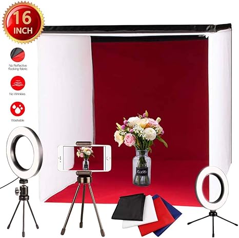 Estudio de fotografía portátil – 40 x 40 cm luz Plegable Foto Zelte – Kit de iluminación de