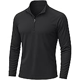 KEFITEVD Men's UPF 50+ Sun Protection Shirts Long Sleeve 1/4 Zip Up T-Shirt Quick Dry UV Fishing Running Rash Guard
