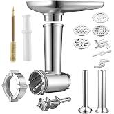 Ddvhdn Meat Grinder Parts,Stand Mixer Attachment Food Grinder Set Kitchen Grinding Tools, Compatible for Kenwood Chef, Compatible for Chef XL KVC KVL KMix