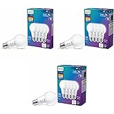 PHILIPS LED 60W A19 12-Pack Selectable White Multi-CCT 800 Lumen (8W = 60W) Dimmable Frosted Flicker-Free Light Bulbs