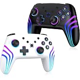 VidPPluing 2 Pack Switch Controllers, RGB Switch 2 Controller for Nintendo Switch/Switch 2/Lite/OLED, Wireless Pro Controller with Motion Sensor/Dual Vibration/Turbo/Wakeup