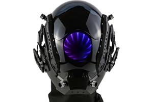 foymi Cyberpunk Mask Helmet Futuristic Mask With infinity mirror lights Techwear mask Cosplay Costume
