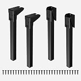 XUUHOOG 4 Pack Folding Table Legs,16" Metal Legs with Self-Locking Hinges | Includes 30 Screws for Easy Installation，Foldable Design ，DIY Furniture Projects，Replacement Table Legs，330lbs load capacity