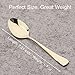 6 Piece Dinner Spoon Set 7.2-inch Stainless Steel Table Spoons Flatware Silverware Sets Cutlery Utensils Dinnerware Service for 6 Dishwasher Safe (Gold)