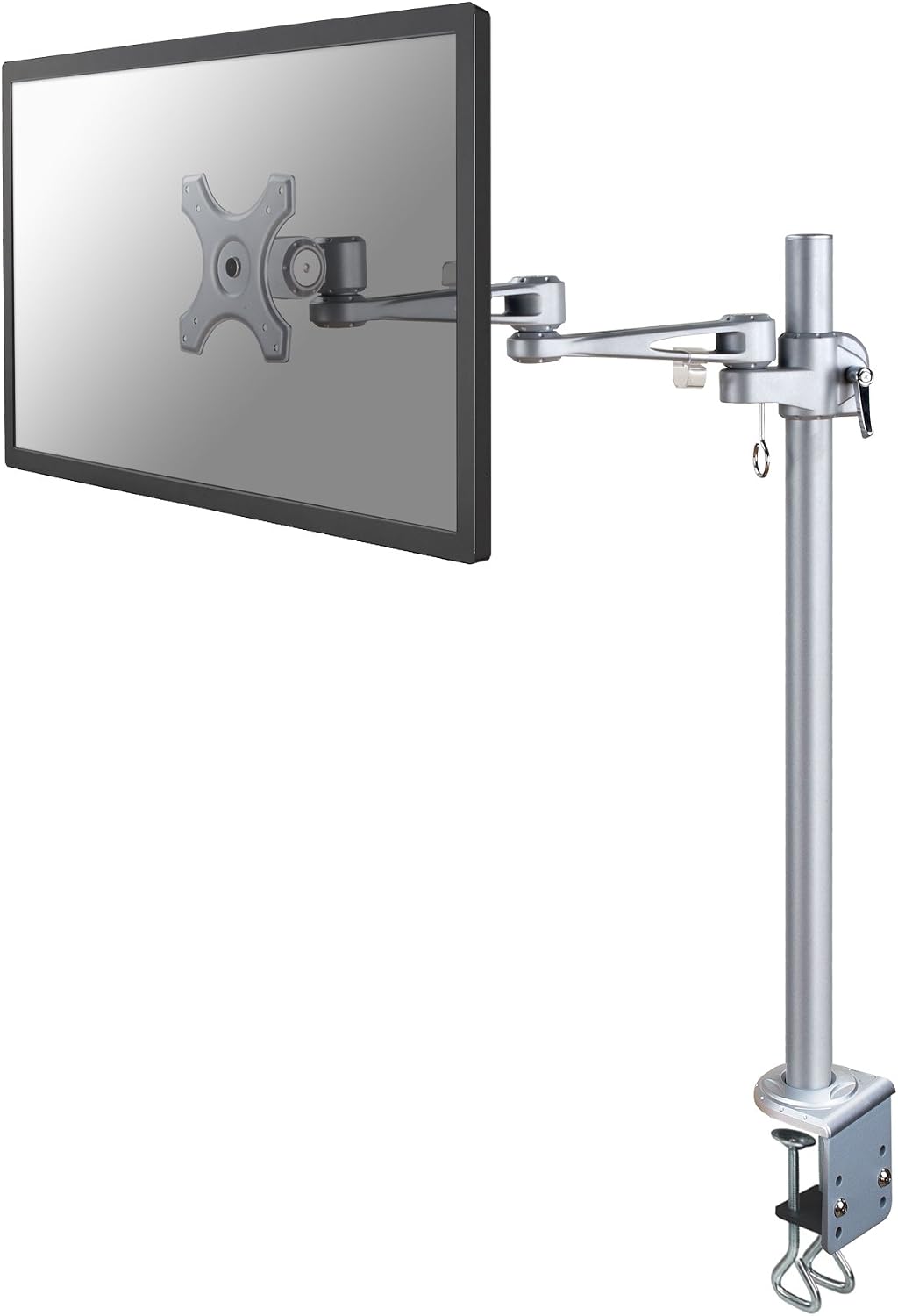 Newstar FPMA-D935POLE70 Full Motion Desk Mount (clamp) for 10-30" Monitor Screen, Height Adjustable - Silver - Image 3