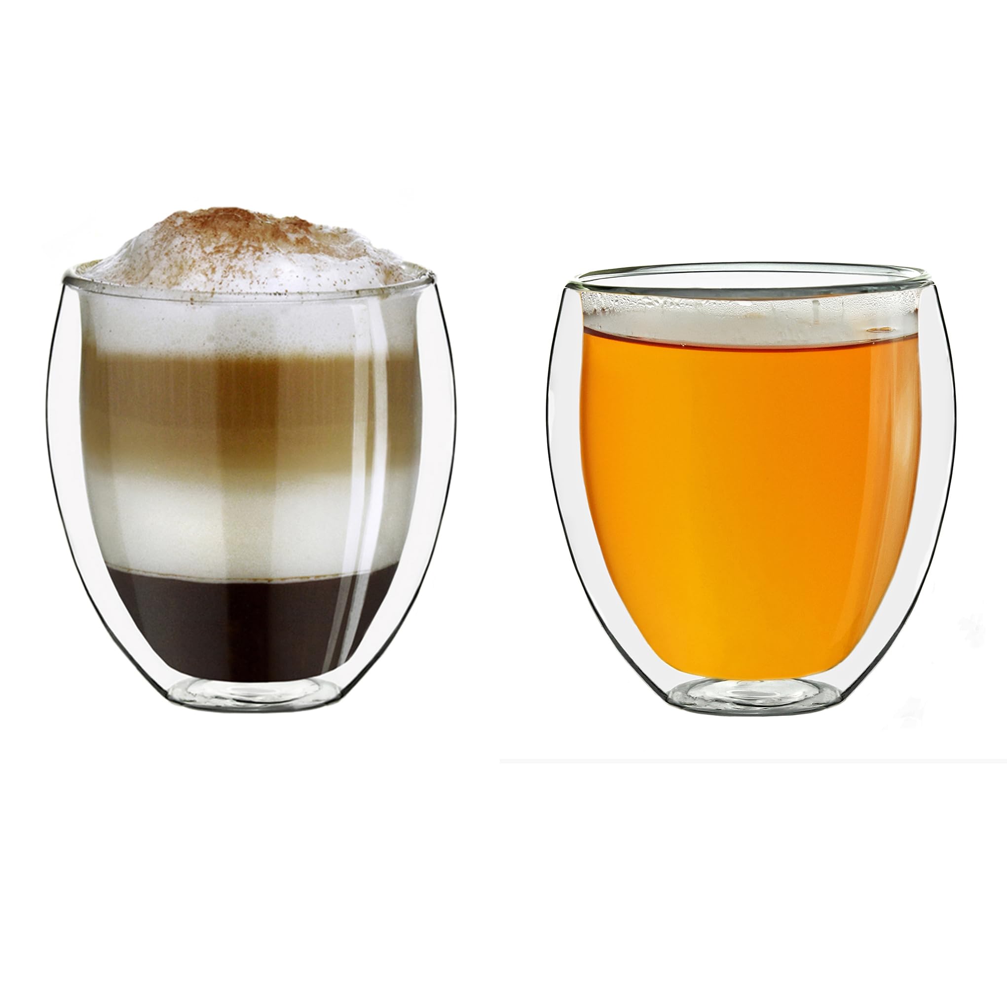 Creano Double Walled Coffee Glasses 250ml - Insulated Cappuccino Cups - Latte Macchiato, Tea - Handmade Heat Resistant Mugs - 2 pcs (Pack of 1) โ image 1