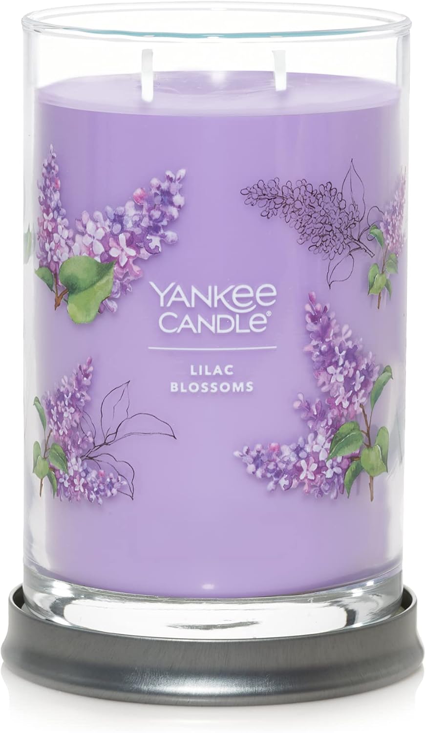 Candles & Holders - Yankee Candle Lilac Blossoms Scented, Signature 20oz Large Tumbler 2-Wick Candle, Over 60 Hours of Burn Time