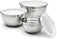 Cuisinart CTG-00-SMB Stainless Steel Mixing Bowls with Lids, Set of 3