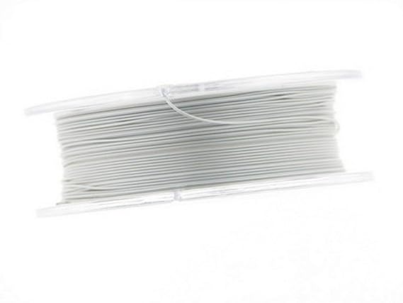 Edelstahldraht 0,4mm, Schmuckdraht für Kette, Armband, nylon ummantelt hautverträglich reißfest, 10m Rolle pearl silver
