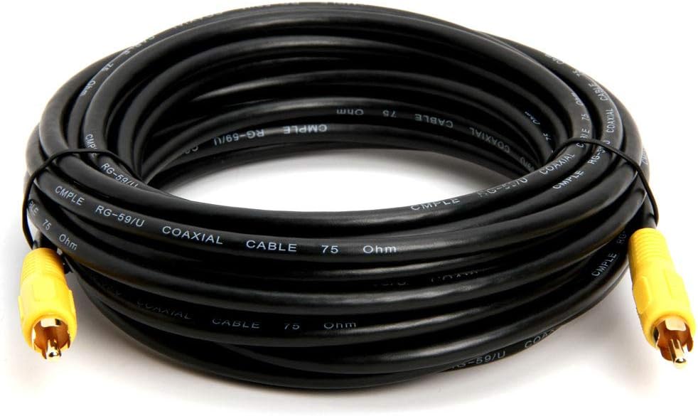 Cmple - 3FT RCA Subwoofer Cable (1 RCA Male to 1 RCA Male Composite Audio/Video Cord) S/PDIF Coaxial Cable, Digital AUD: Home Audio & Theater