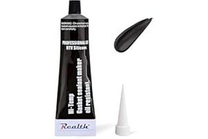 REALTH Silicone Gasket Maker Black Oil 1 Pack, High Temperature RTV Silicone Gasket Sealant 3.53 Oz, High Strength Flange Sealing for Automotive Motorbike Machine Equipment Repairing