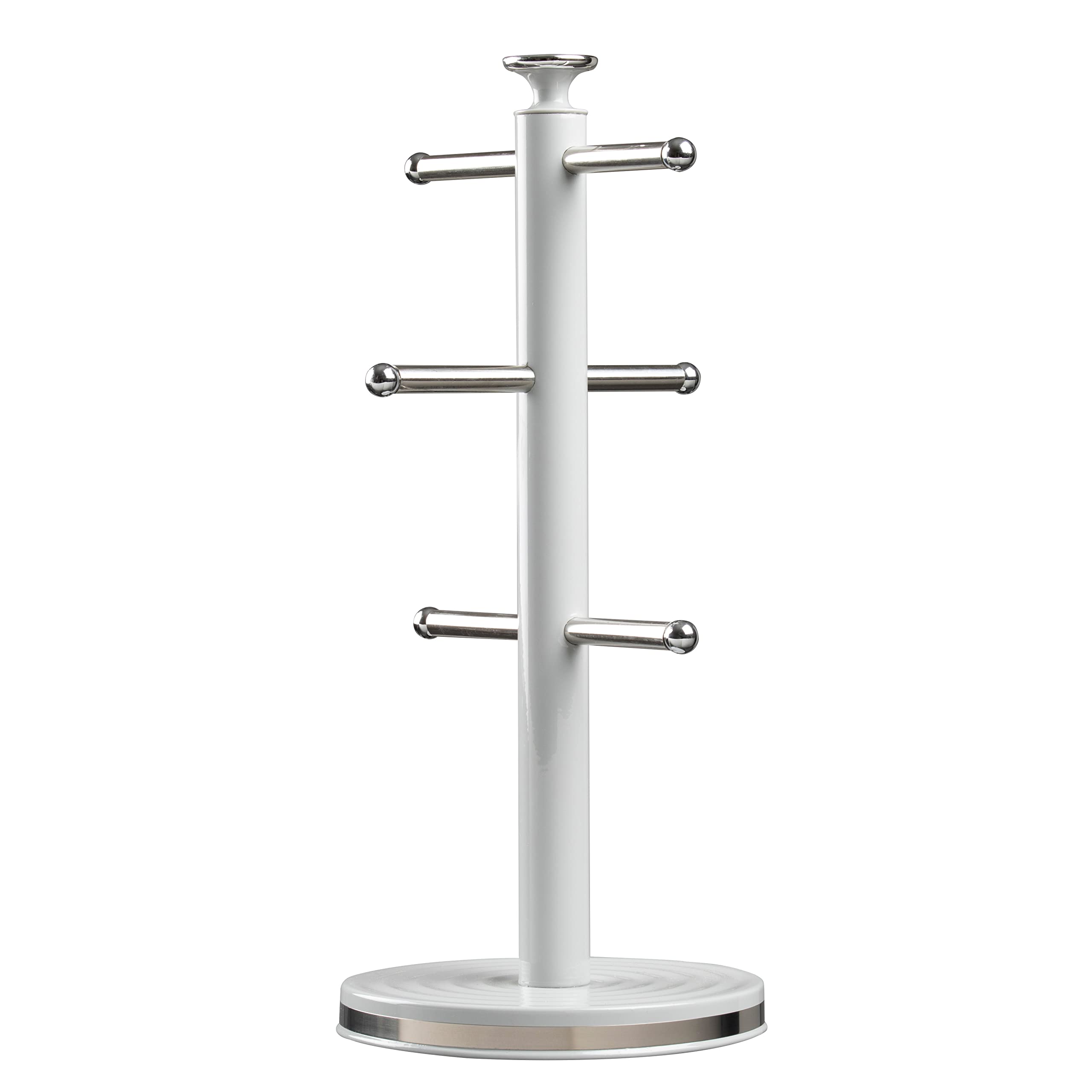 Daewoo Sienna Collection Mug Tree, Free Standing 6 Cup Holder With Sturdy Base, Grey