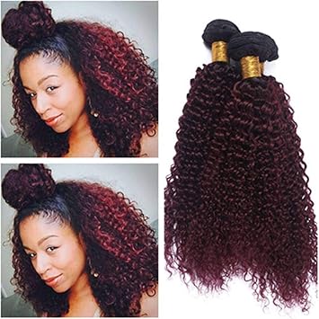 Amazon Com Tony Beauty Hair Black And Burgundy Ombre Virgin
