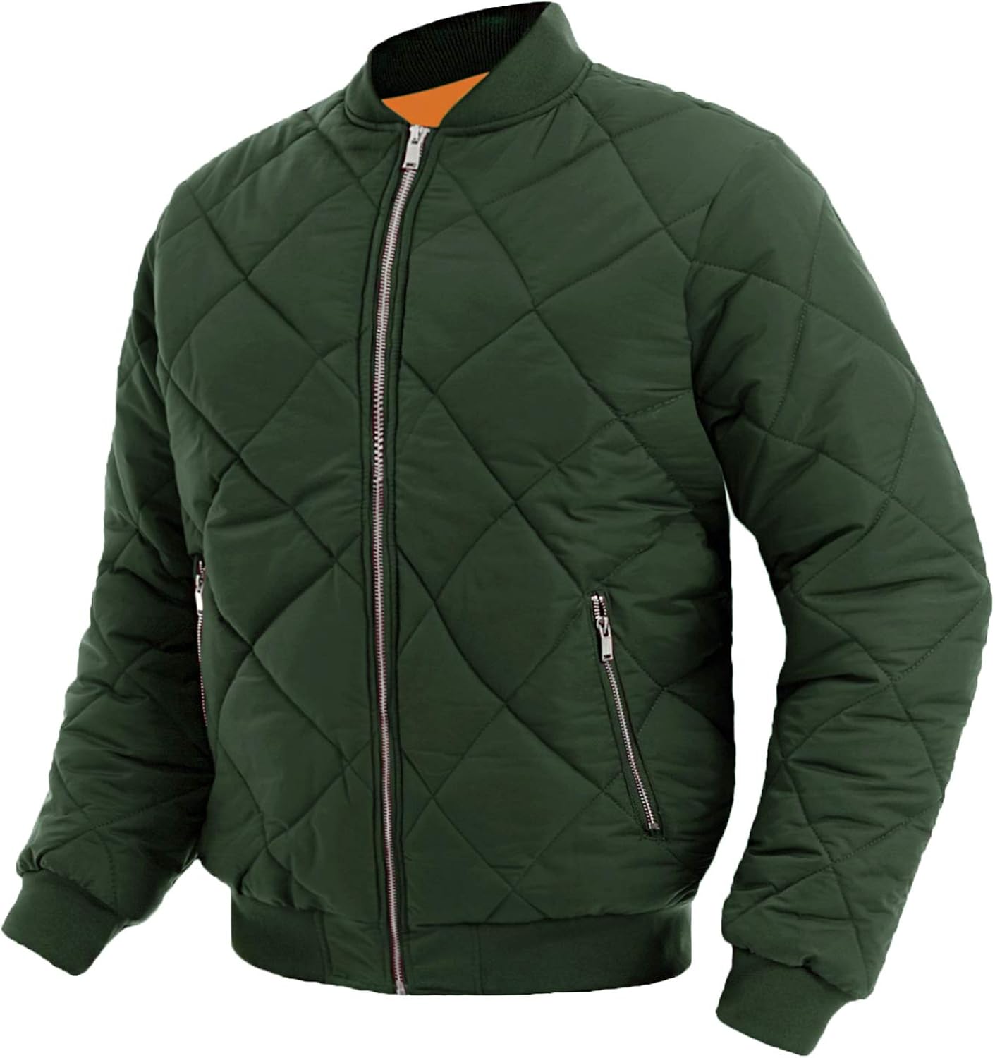 KEFITEVD Men's Windproof Bomber Jacket Autumn Winter Baseball Jacket