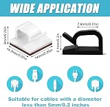 LICQIC 60Pcs White Self Adhesive Cable Clips Outdoor Wire Management Hooks for view 2