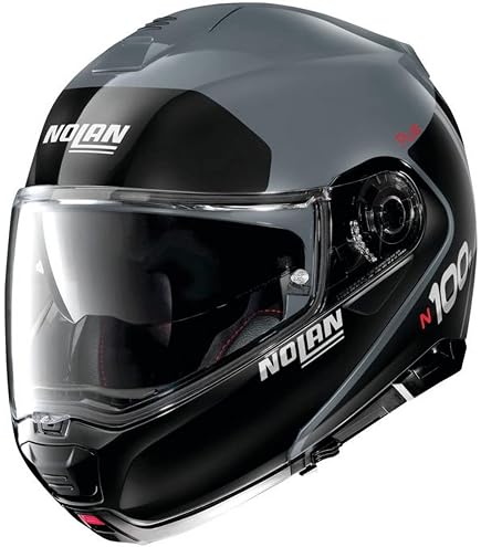 Nolan N100-5 Plus Distinctive N-COM Modular Motorcycle Helmet Metal White Street Touring Adult Size XXL : Automotive
