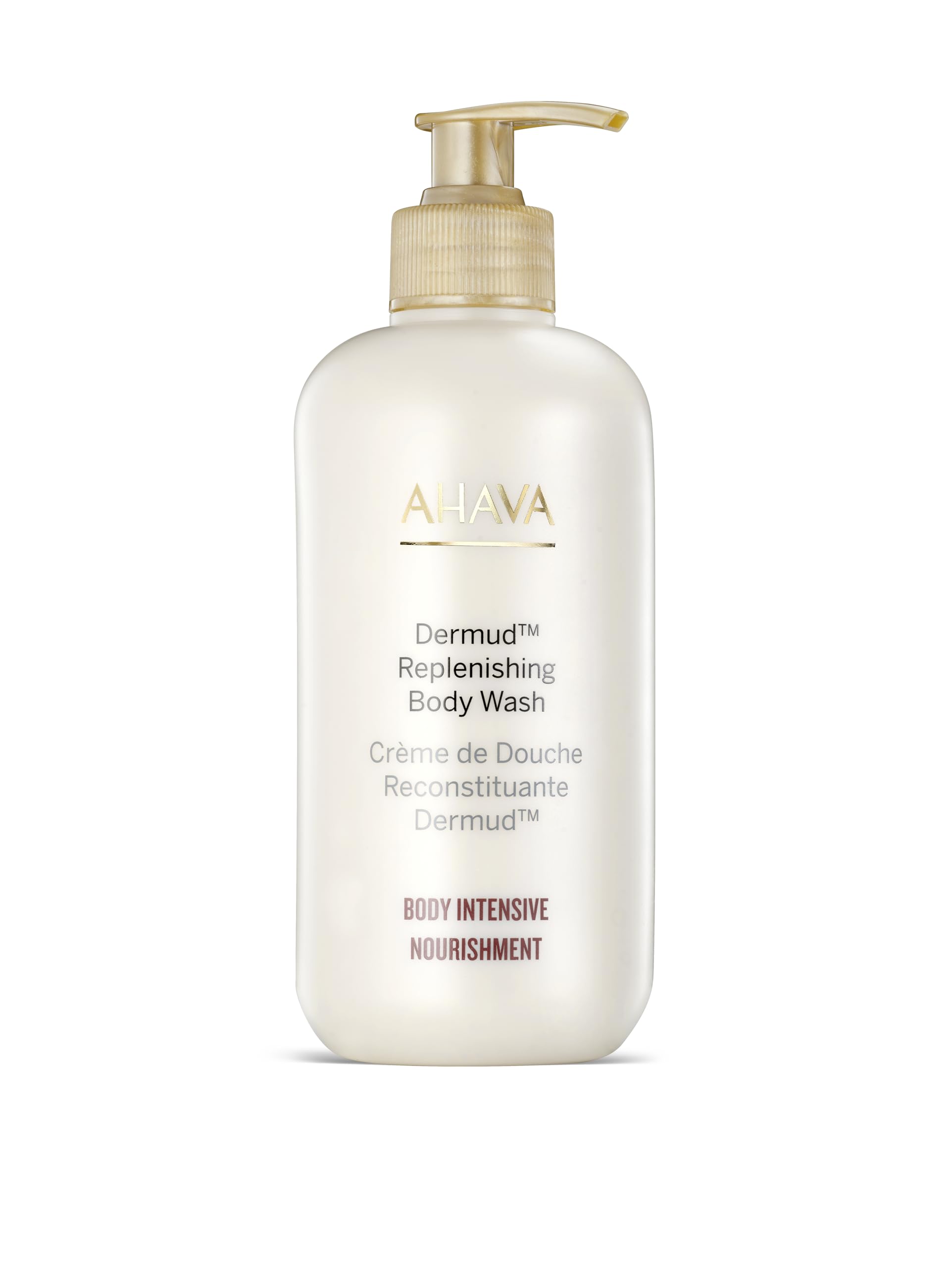 Photo 1 of AHAVA Dermud Replenishing Body Wash - Lotion body-wash cleanser for dry & sensitive skin, cleanses & purifies, respects the skin barrier, with Dead Sea Osmoter & Mud, Aloe Vera & Calendula, 13.5 Fl.Oz
