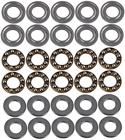 BOPU 8 x 16 x 5mm Steel Precise Model F8-16M 3-Parts Axial Thrust Ball Bearings (Pack of 10)