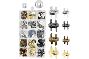TIMESETL 40 Sets 14mm/18mm Magnetic Button Clasps Snaps Fastener Clasps DIY Craft Sewing Buttons Knitting Buttons Sets for Sewing, Craft, Purses, Bags, Clothes, Leather, 4 Colors