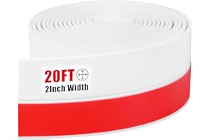 KIKERIKE Draft Seal Tape for Doors and Windows 2 in x 20 Ft Silicone Weather Stripping Extra Thick 2mm Door Seal Strip with Strong Adhesive Draft Insulation Stopper Side Seal - White