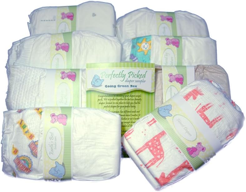 Perfectly Picked Diaper Sampler- Going Green Box - Eco Friendly Disposable Diaper Variety Pack (Diaper Size 1)