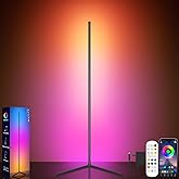 Tyute Corner Lamp, Led Floor Lamp, RGB Ambient Lighting, Smart Modern Floor Lamp with Remote, Color Changing Dimmable Corner