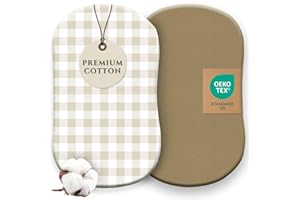 Pobibaby Premium Bassinet Sheets – Ultra-Soft Cotton Blend, Breathable Baby Bedding, Fits Standard Bassinet Mattress, Neutral