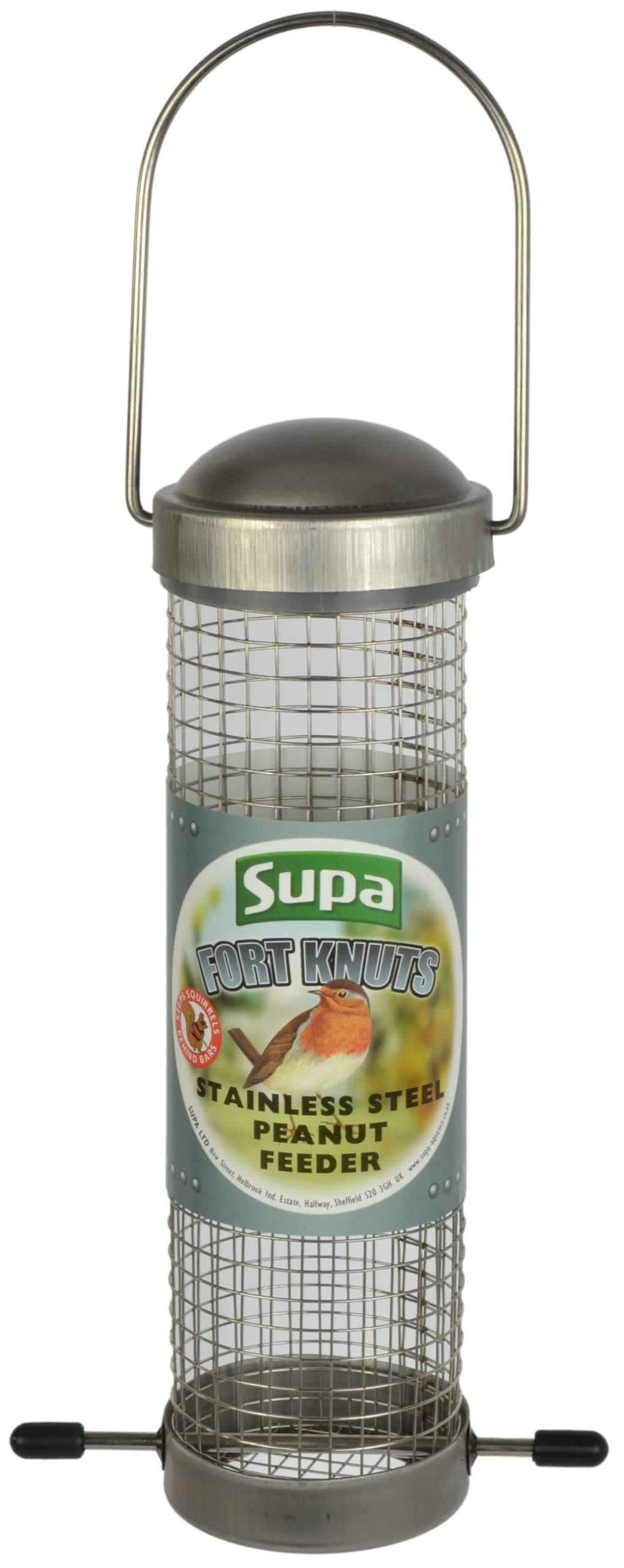 Supa 8 inch Wild Bird Stainless Steel Fort Knuts Peanut Feeder, Designed For Feeding Peanuts To Your Garden Birds.