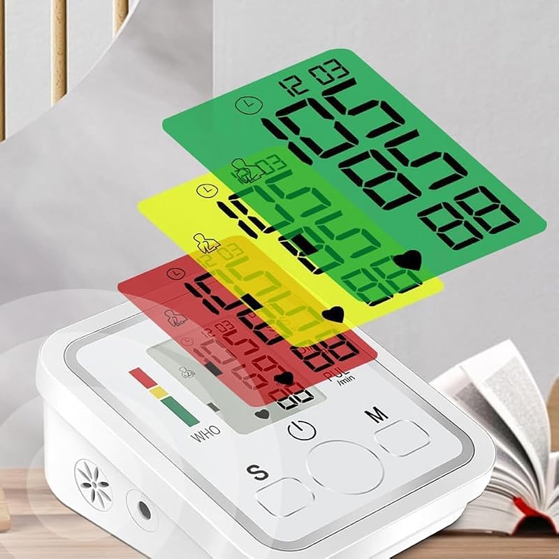 Tensiómetro de Brazo, automático Digital Monitor de presiónarterial para uso doméstico con ajuste del manguito 22-32cm, Detector electrónico defrecuencia cardiaca para Adultos Mayores y Familias — foto 5 de 7