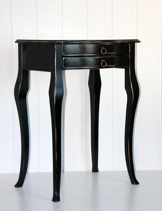 Casa Massivholz Pappel Beistelltisch Schwarz Antik 57x40 Cm Konsolentisch Shabby Chic Wandtisch Vintage Amazon De Kuche Haushalt