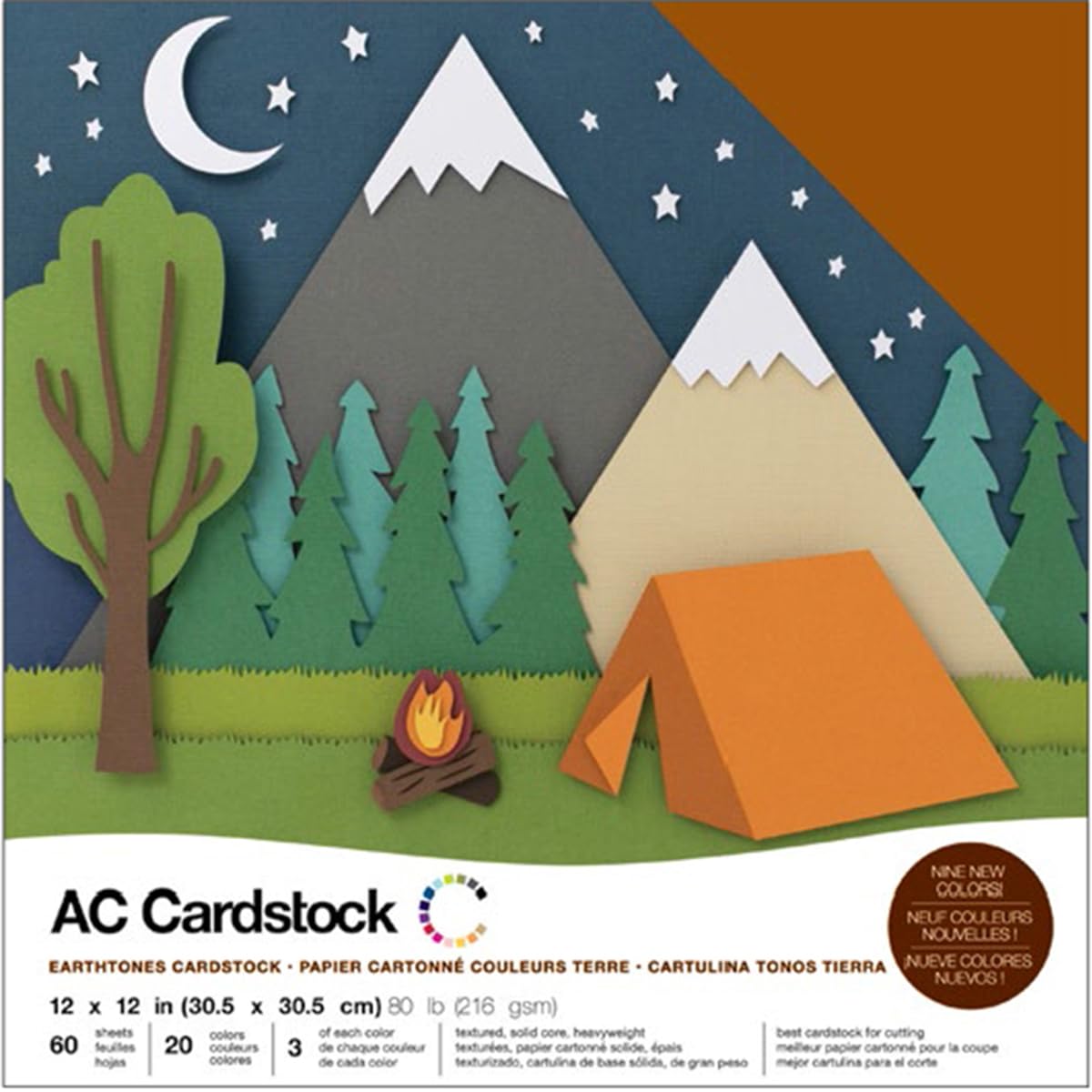 American Crafts 376989 Variety Cardstock, Multi-Colour, 30.73 x 30.48 x 2.03 cm