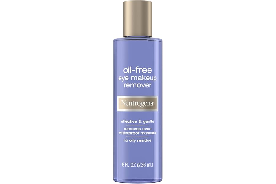Neutrogena Gentle Oil-Free Eye Makeup Remover & Cleanser for Sensitive Eyes, Non-Greasy Makeup Remover, Waterproof Mascara Remover, Dermatologist & Ophthalmologist Tested, 8 fl. oz