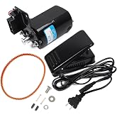 Fbshicung Sewing Machine Motor Kit 110VAC 100W Power with Foot Pedal, Motor Belt, Bracket, Bolts, and Carbon Brush for Domestic Home Sewing Machines 
