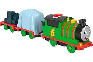​Thomas & Friends Motorized Toy Train Talking Percy Battery-Powered Engine with Sounds & Phrases for Pretend Play Preschool Kids Ages 3+ Years