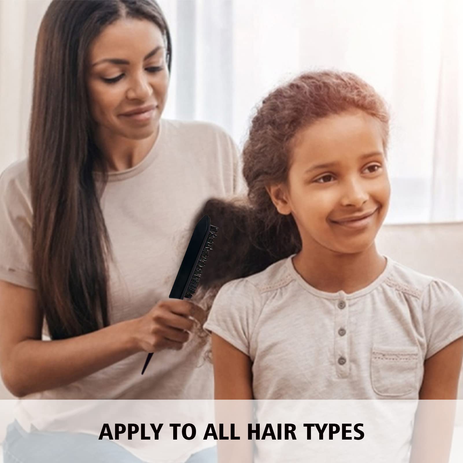 3 Pieces Hair Styling Comb Set Teasing Brush Rat Tail Comb Edge Brush for Edge&Back Brushing, Combing, Slicking Hair for Women (Black)