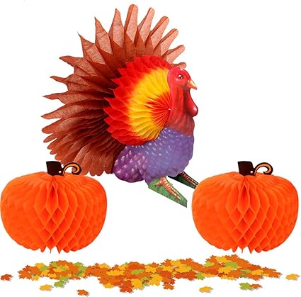 Amazon Com Aerwo 1pc Thanksgiving Turkey Centerpiece 2pcs