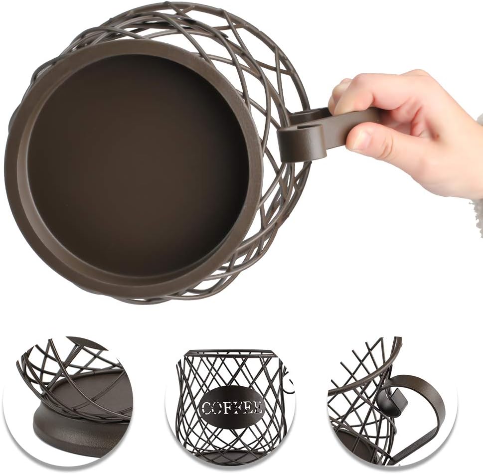 K Cup Holder Kpod Storage Organizer for 35 Kcups Keurig Coffee Pod Holder for Counter Coffee Table Bar Matte Bronze: Kitchen & Dining