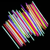 Neon Light Up Glow Sticks Bright Glo Lite Stix 8'' Bracelet Necklace Favors 100 Pcs Pack