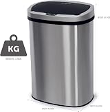 NETTA 50L Sensor Bin Kitchen Automatic Motion Infrared Lid Non-Skid Base Silver view 7