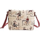 Signare Tapestry Crossbody Bag Small Shoulder Bag for Women with Floral Design