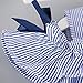 Toddler Kids Baby Girl Outfit Clothes Strapless Stripe Dress+Headband Set (Blue, 3 T)