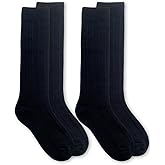 Jefferies Socks girls Rayon Derived from Bamboo School Uniform Ribbed Knee High Socks 2 Pair Pack