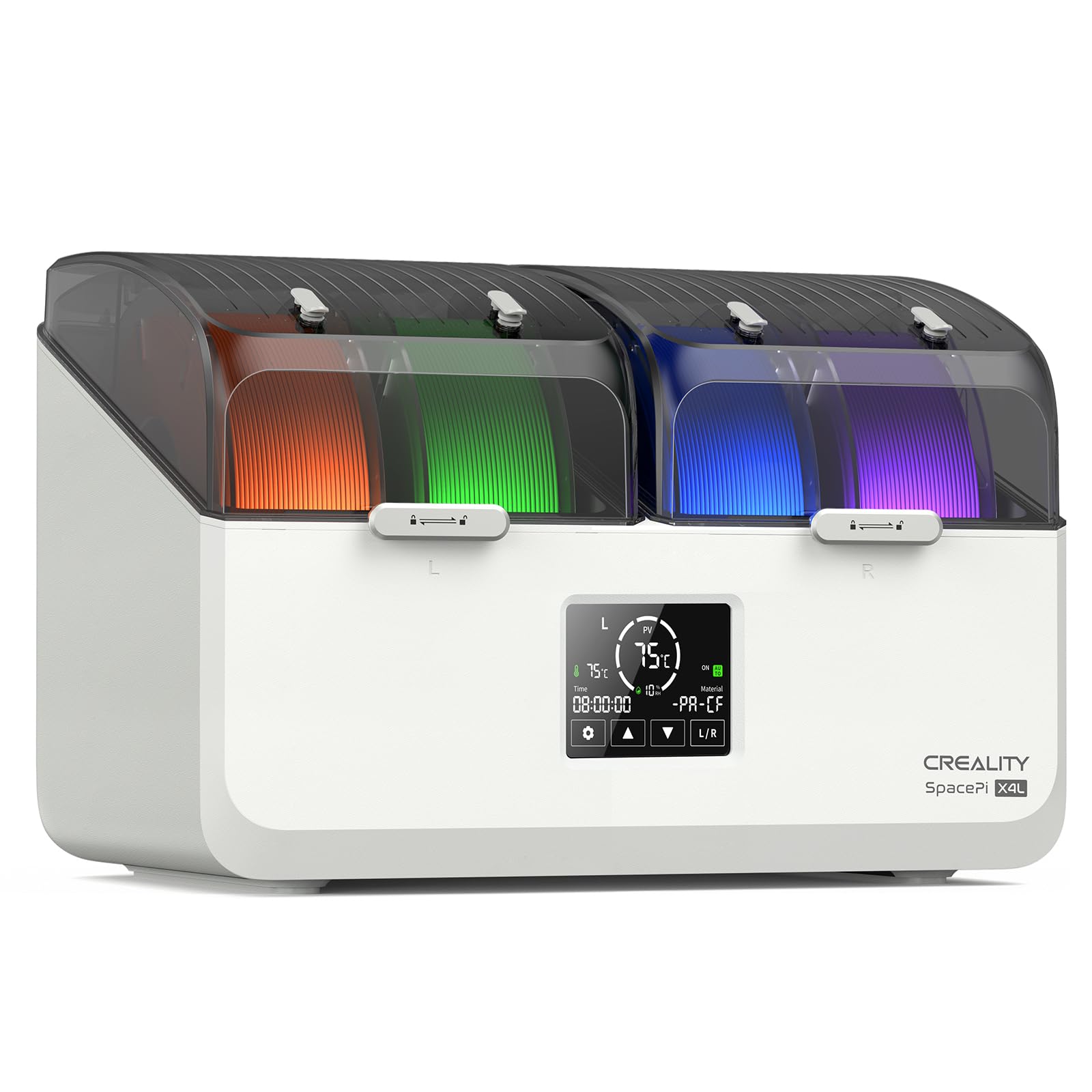 Official Creality Space Pi X4 Lite Filament Dryer, 4 Spools Filament Dry Box with Dual-Chamber Heated Storage, Max 75℃ Temerature, Independent Temperature Control for PLA, PETG, ABS, TPU, Nylon, ASA Image