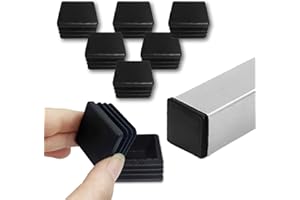 LOUZAGO 32 Pcs 1-1/4 inch Square Tubing End Caps, Plastic End Caps Insert Finishing Plug for Chair Legs, Pipe Post, Table Legs (Black, 30x30mm)